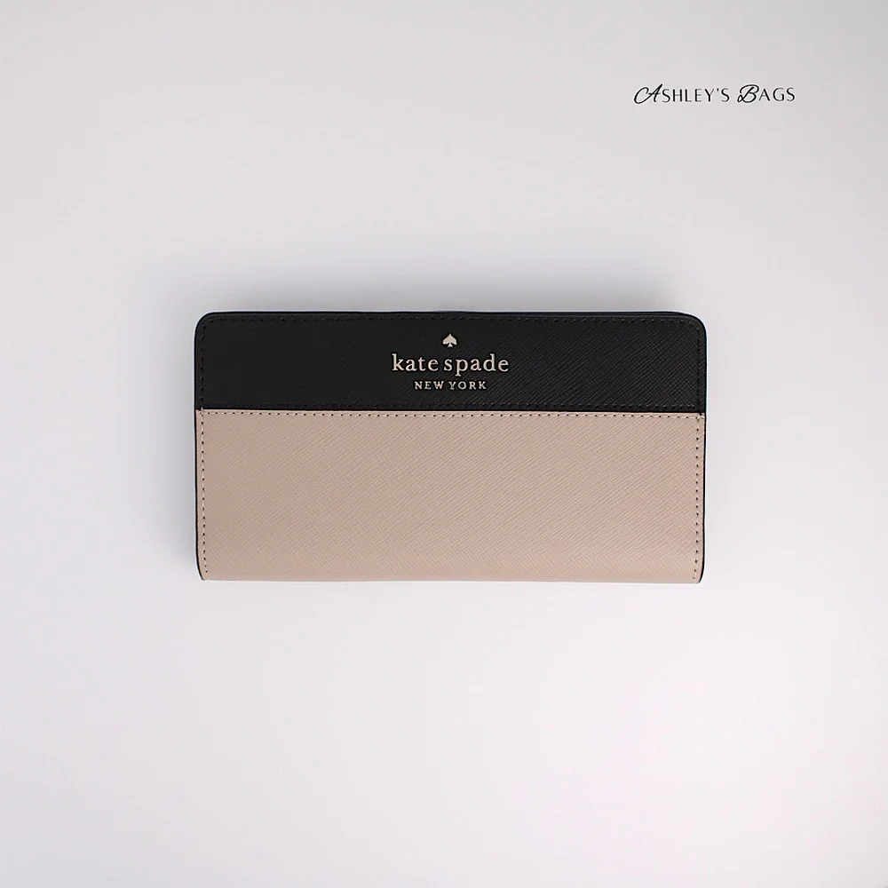 Kate Spade Staci Large Slim Bifold Wallet In Warm Beige